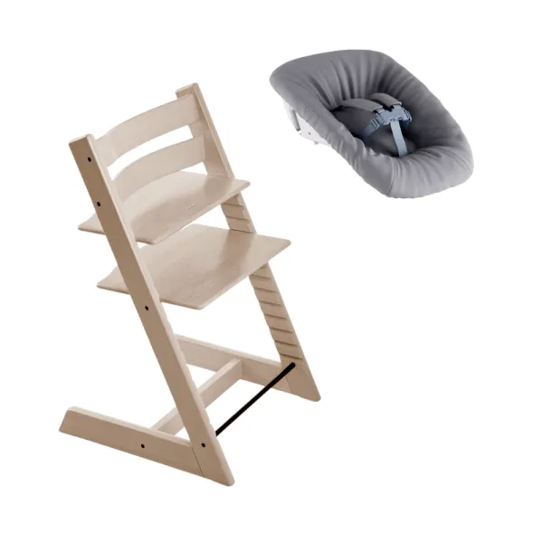 Hög stol inkl. nyfödd set - whitewash