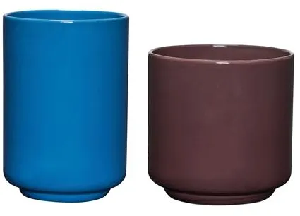 Hübsch Deux Potte 2 st Rödbrun/Blå