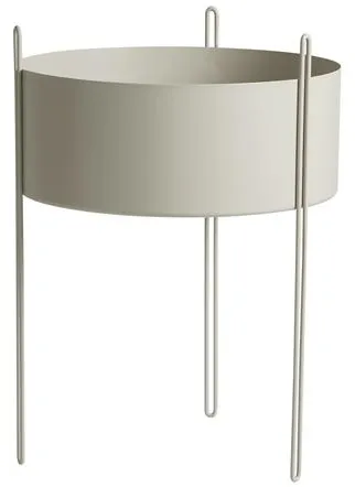 Woud Pidestall Kruka Stor Grå