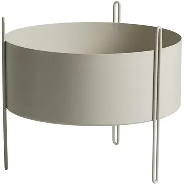 Woud Pidestall Kruka Mellangrå