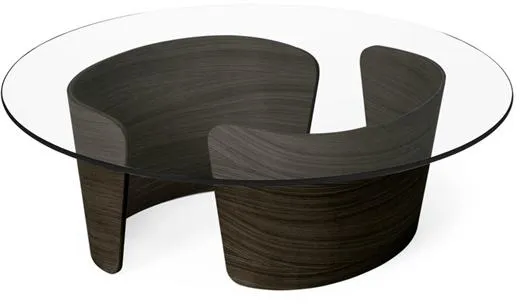 Sibast Furniture No 7 Lounge Soffbord Ø90 Låg Mörkoljad Ek/Glas